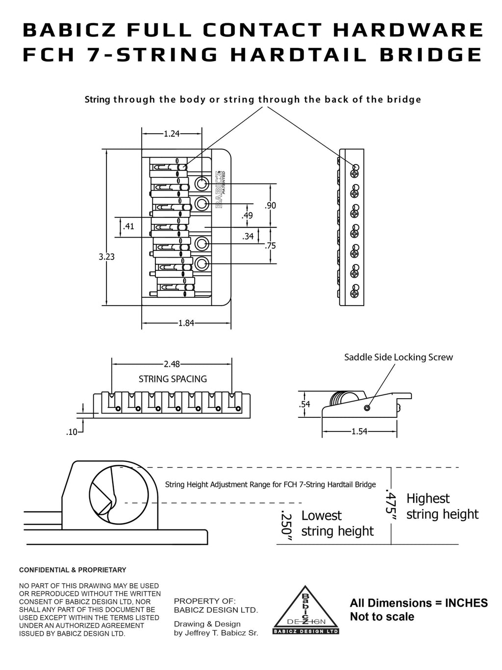 Babicz FCH 7-String Fixed Hardtail Bridge