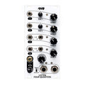 White Eurorack module with four rows of pan knobs, level knobs, multiple input jacks, a main control knob, and headphone output jack.