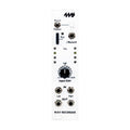 White eurorack module with toggle switch, rotary knob, LEDs, and multiple 3.5mm audio jacks labeled WAV RECORDER
