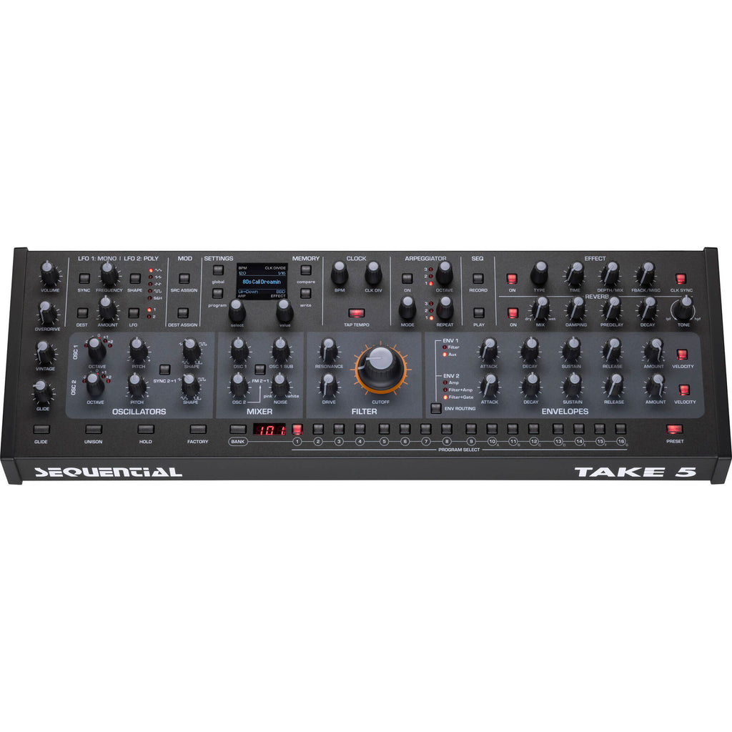 Sequential Take 5 Desktop Compact Poly Synth, keyboard synthesizer instrument