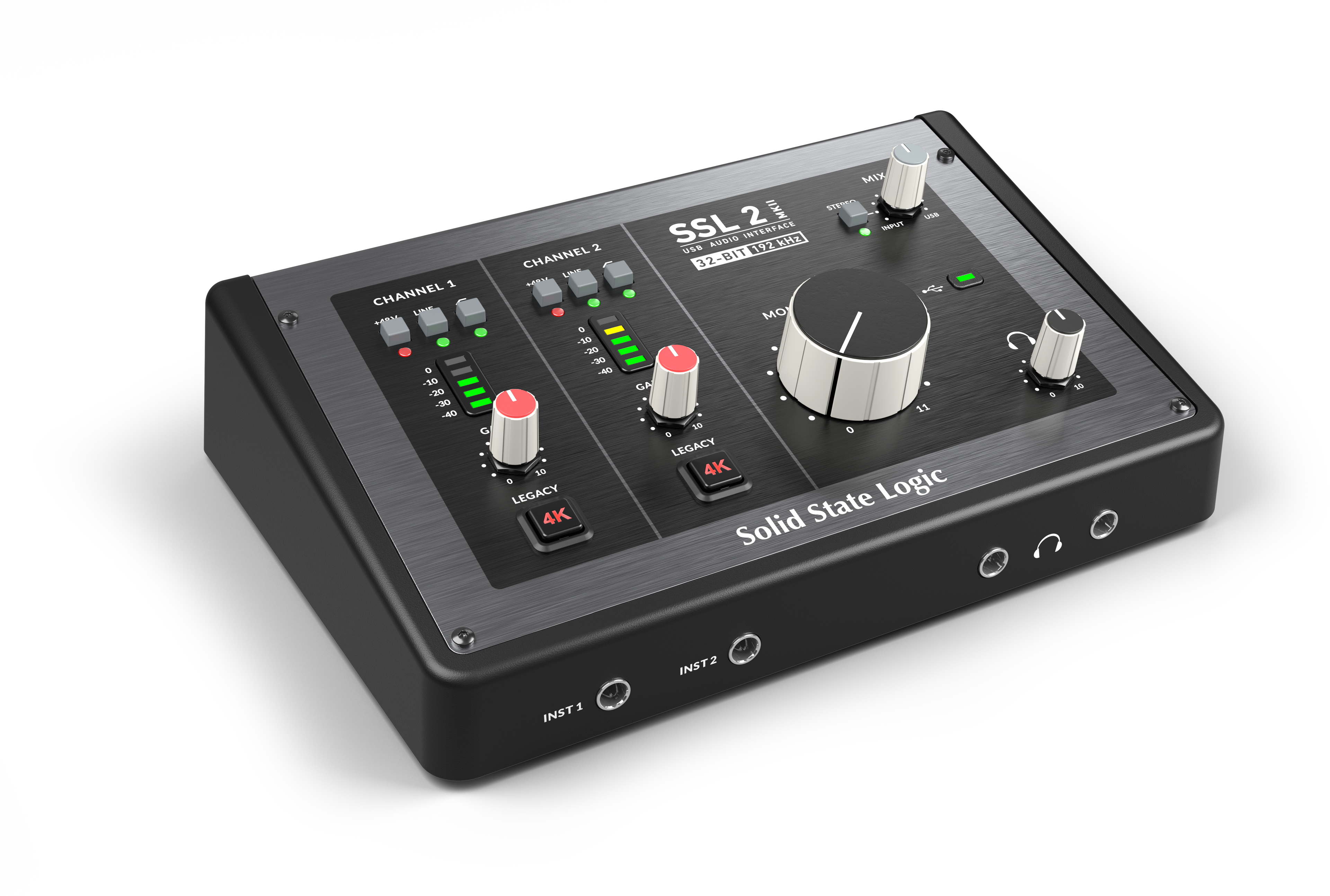 Solid State Logic SSL2Mk2 - 2-In/2-Out USB-C Audio Interface, computer recording audio interface