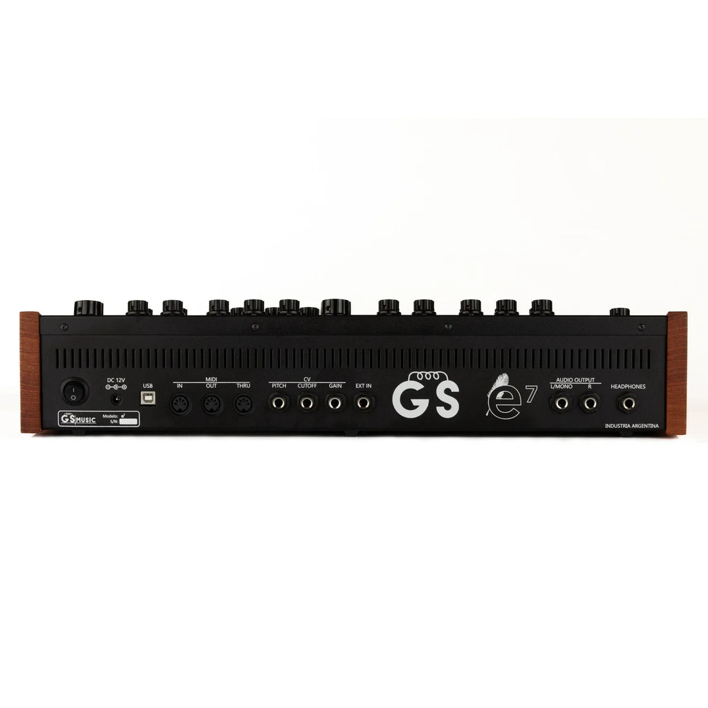 GS Music e7 - Analog Polyphonic Synth - Black/Blue, keyboard synthesizer instrument