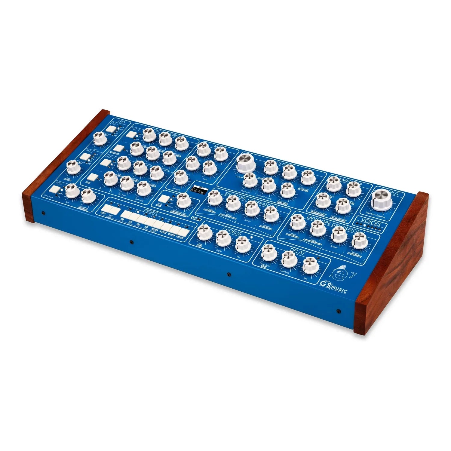 GS Music e7 - Analog Polyphonic Synth - Blue, keyboard synthesizer instrument