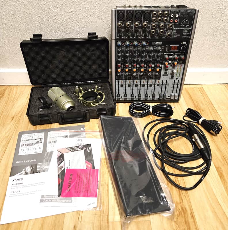 Behringer Xenyx X1204 USB 12-Channel Interface w/ MXL 990 Condenser Mic