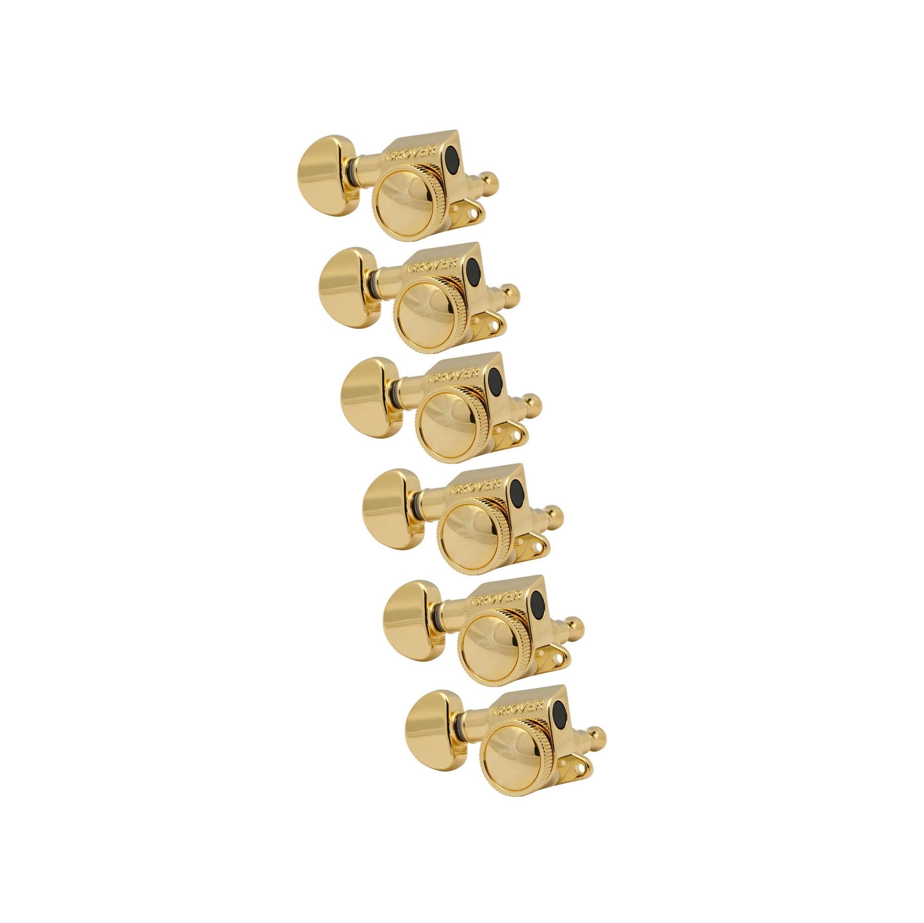 Grover 505GL6 Mid-Size Roto-Grip Locking Rotomatic Left Handed Gold Machine Heads 6 Inline – Kidney Style