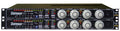 Front view of two black Empirical Labs Distressor EL8-X stereo compressor units stacked vertically.