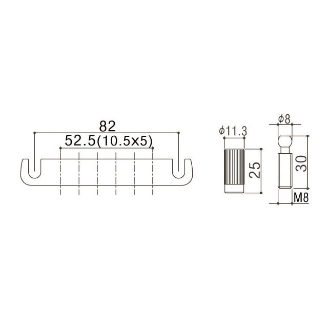 Gotoh 510FA Aluminum Tailpiece with Locking Studs