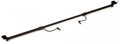 Long adjustable black metal pole with two right-angle 3.5mm jacks and mounting brackets on white background.