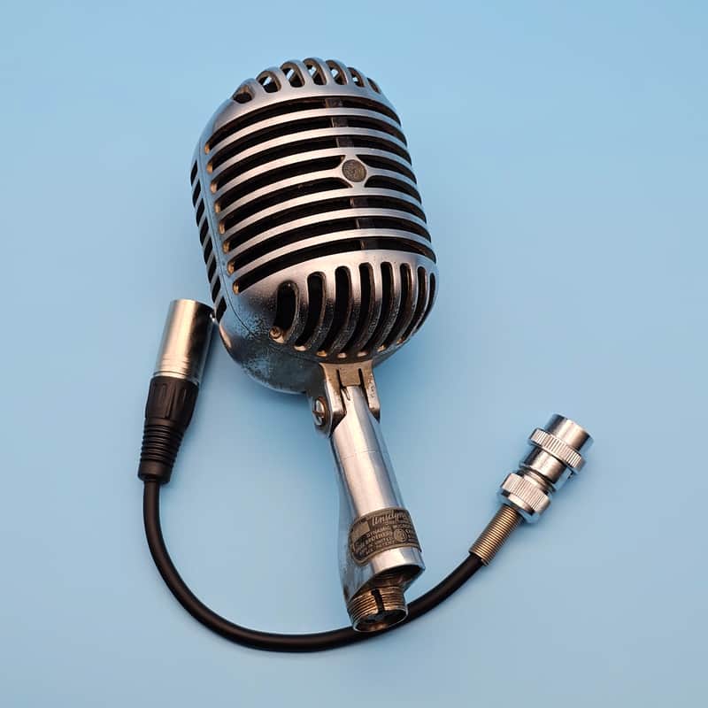 ☆Vintage 1940s Shure 55 Fatboy Dynamic Microphone w/ 3 Pin Adapter Cable