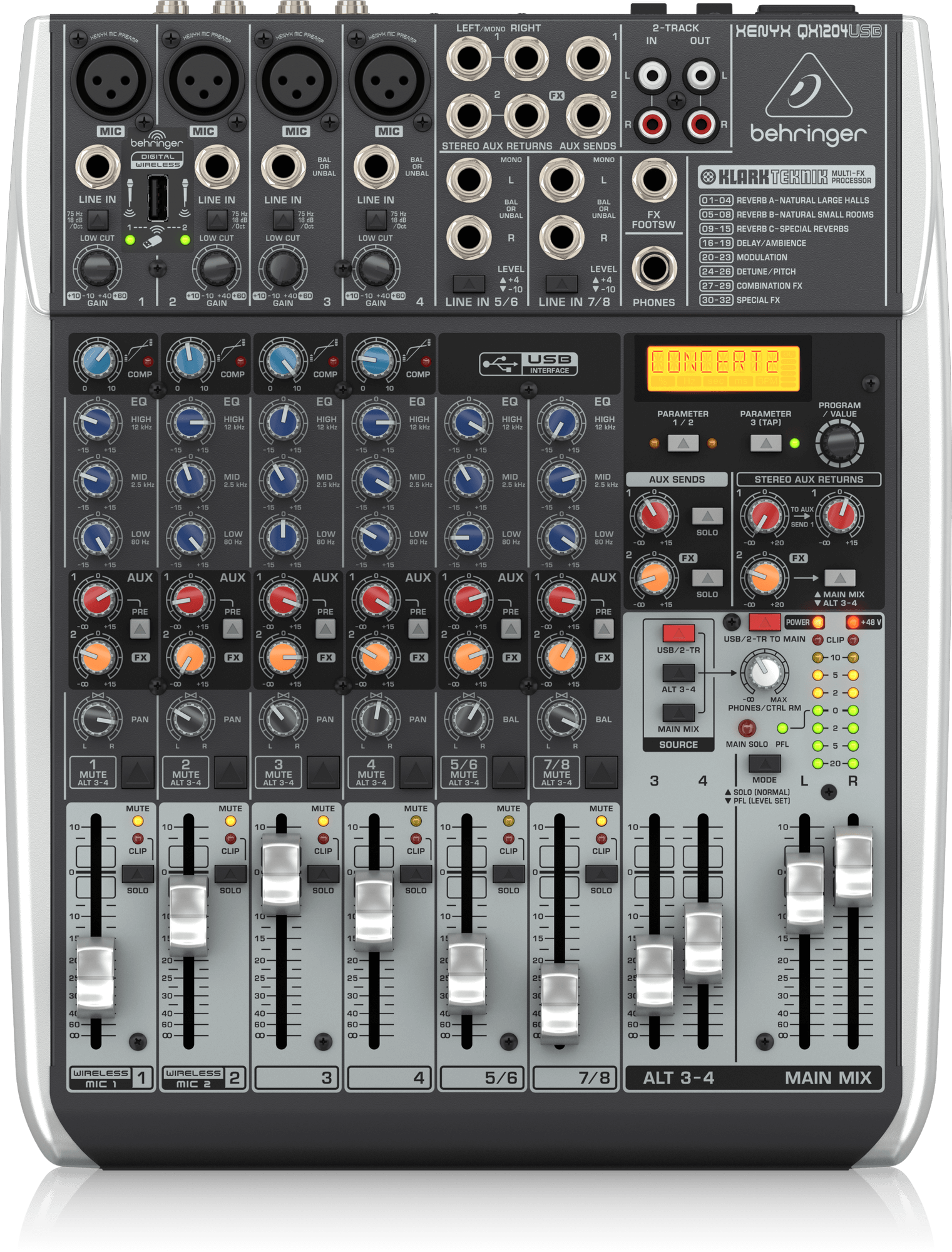 Xenyx 12 Input 2/2 Bus Mixer w/USB & Effects