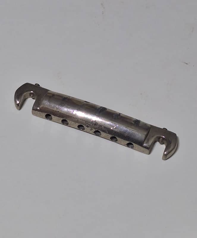 Original 1950s Gibson Les Paul Wraparound Stop Tail Piece - Nickel -