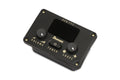 Black rectangular Ibanez preamp module with two knobs, a power button, and a tuner display screen.