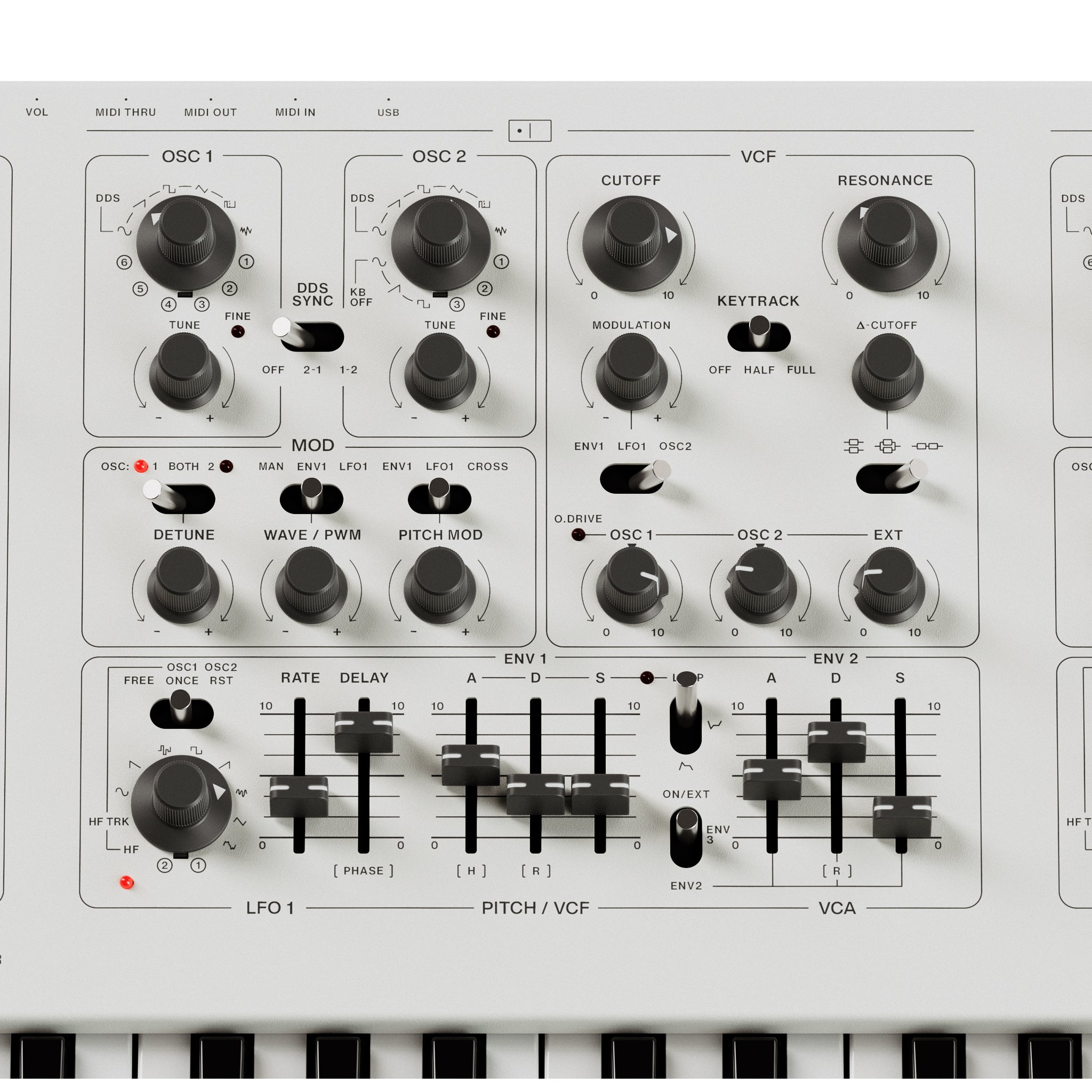 UDO DMNO - 8 Voice Polyphonic Binaural Analog-hybrid Synth - White — Synthesizer