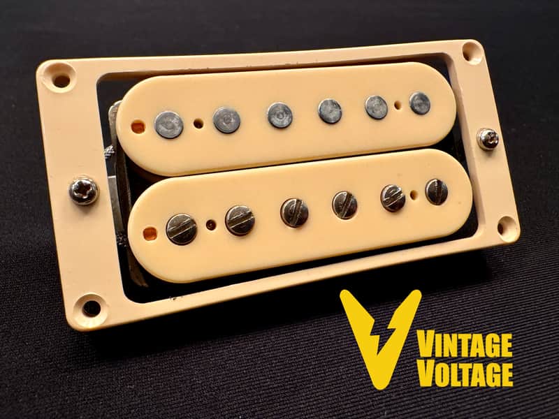 NOS Vintage Gibson Tim Shaw Humbucker Patent Number – Kalamazoo Era Double Cream – 8.87K Hot PAF Pickup