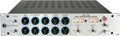 Front panel of a dual compressor limiter audio processor with knobs, toggle switches, and analog meters.