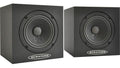 Pair of black cube-shaped speakers with AURATONE logos on the front.