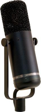 Black studio microphone with a mesh grille and Josephson Engineering branding on the body.