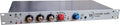 Silver rackmount audio equalizer unit with black and colored knobs and indicator lights on front panel.