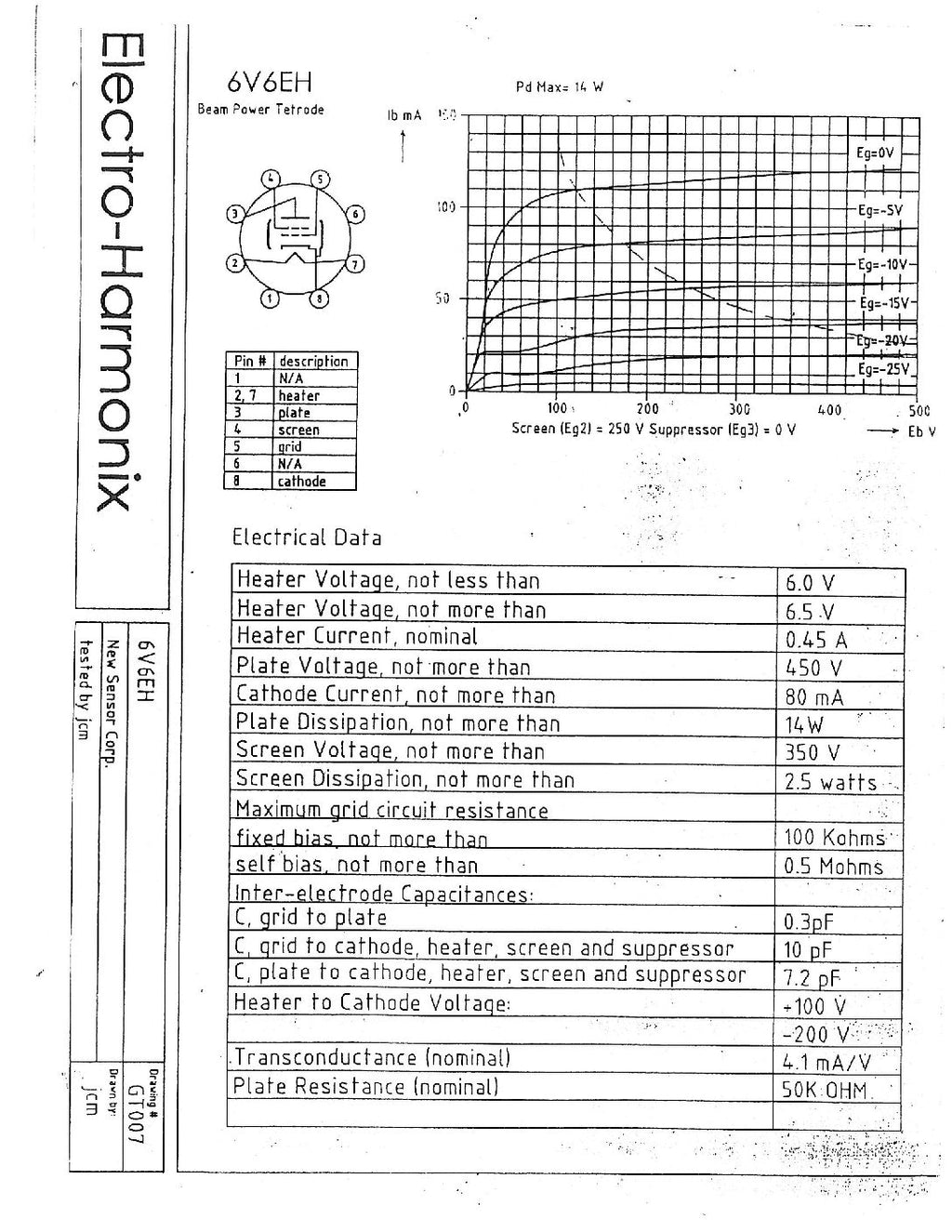 Electro-Harmonix 6V6 Power Vacuum Tube