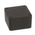 Small black rectangular metal enclosure with four screws on the top panel.