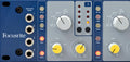 Front panel of a Focusrite ISA 110 audio device with instrument inputs and control knobs.