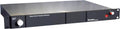 Black rackmount stereo reverb processor mainframe unit with two knobs and a red indicator light