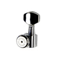 Chrome right handed guitar machine head tuner with HIPSHOT branding on gear knob.