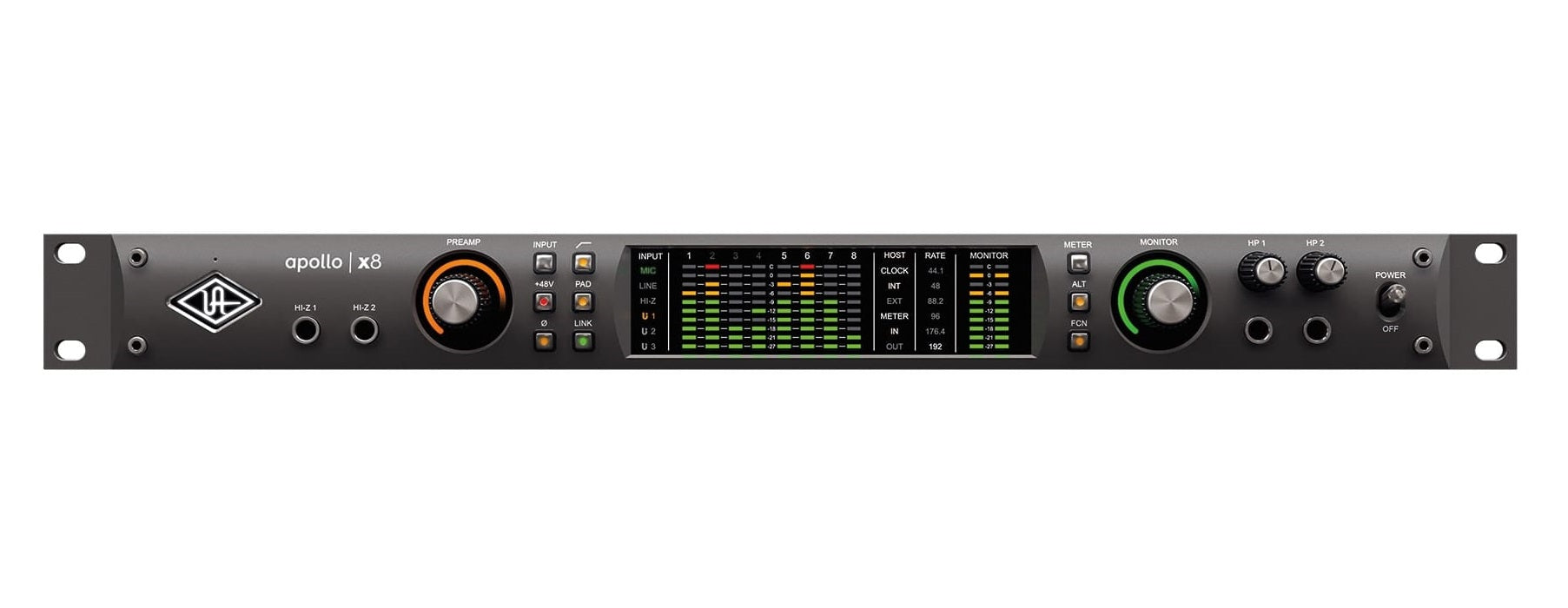 Apollo x8 Rack-Mountable Thunderbolt 3 Audio Interface with UAD DSP