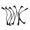 Black power daisy chain cable with multiple DC power connectors arranged in two branches.