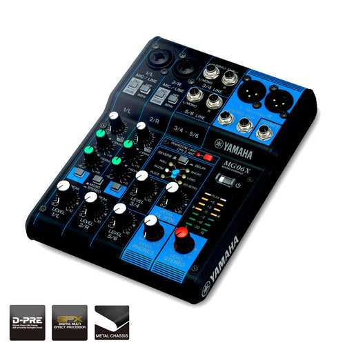 Yamaha 6 Channel MG Series Mixer w/Effects, mixing console or desktop mixer