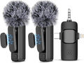 3 in 1 Wireless Lavalier Microphone for iPhone/iPad/Android/PC/Camera,Mini Mic with Noise Reduction, Mini Microphone for Video Vlog,Interviews,Live Streaming(Lightning/USB C/3.5mm Jack)