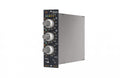 Black and silver audio processor module with three knobs, toggle switch, and indicator lights labeled Neve.