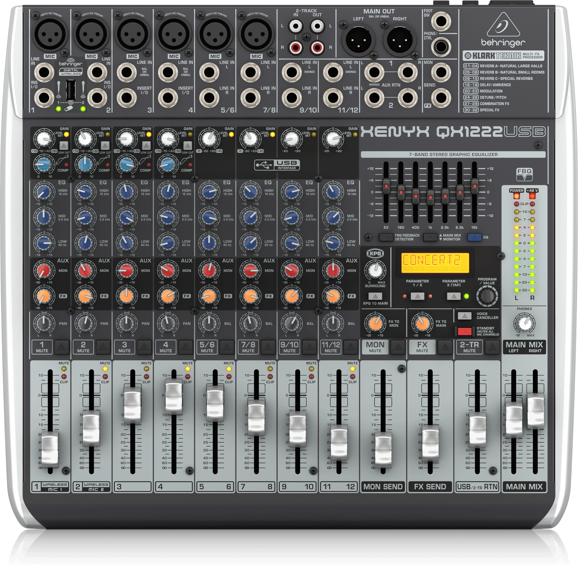 QX1222USB Premium 16-Input 2/2-Bus Mixer