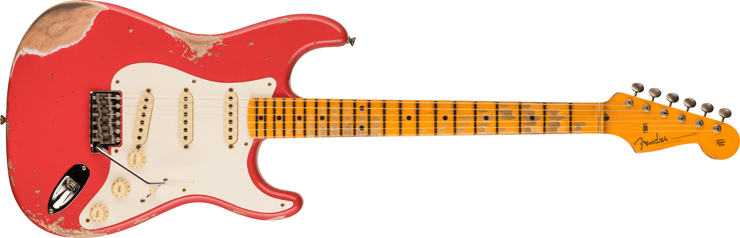 Fender Custom Shop 1957 Stratocaster Heavy Relic 1-Piece Rift Sawn Maple Neck Fingerboard, Aged Fiesta Red 9236091087