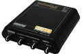 Black headphone amplifier with four rotary knobs and four 3.5mm headphone output jacks on the front panel.