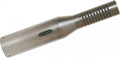 Silver cylindrical microphone with vented top section and ROYER logo on the side.