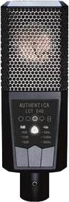 Black LEWITT AUTHENTICA LCT 640 TS microphone with metal mesh grille and control panel on front.