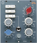 Front panel of a BAE 1073D audio preamp with knobs, buttons, and a 1/4 inch jack connector.