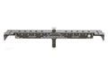 Black metal stereo microphone template bar with measurement markings and adjustment screw.