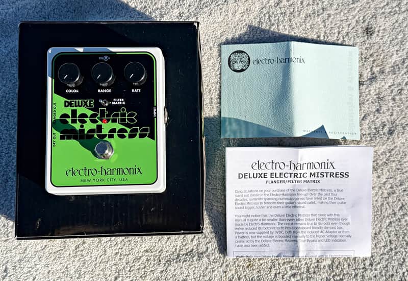 Electro-Harmonix​ Deluxe Electric Mistress​ Flanger - Like New in Box with Original Packaging + Manuals - PV MUSIC ​Shop Inspected and Tested​ - Works / Sounds​ / Looks  Great​ - Excellent ​Mint Condition​ - Free Shipping
