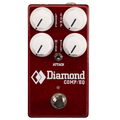 Red guitar pedal with four white knobs, a toggle switch labeled Attack, and a footswitch from Diamond Pedals.