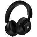 Black closed-back over-ear headphones with padded ear cups and adjustable headband.
