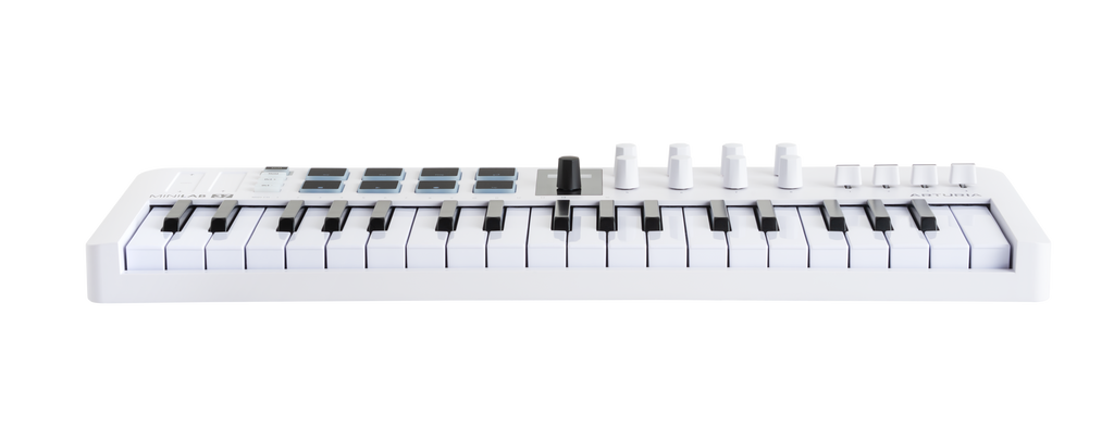 Arturia MiniLab 37 Mk3 - 37 Keys Midi Controller - White, MIDI performance control surface