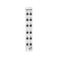 Silver eurorack module with two sets of stereo sum inputs and outputs labeled L and R and the brand ALM.