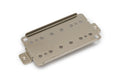 Metallic rectangular baseplate with multiple circular holes and mounting tabs on each end.