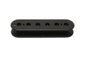 Black pickup bobbin with six holes for screws shown from the side on a white background.