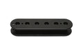 Black plastic pickup bobbin with six circular holes and two smaller holes arranged in a row.
