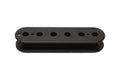 Black elongated plastic pickup bobbin with multiple circular holes arranged in a row.
