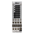 Silver Hikari Atten/Mixer eurorack module with seven slide potentiometers, four toggle switches, and multiple audio jacks.