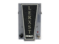 Top view of a Lerxst Morley expression pedal with input/output jacks, footswitch, toggle switch, and LED indicator.